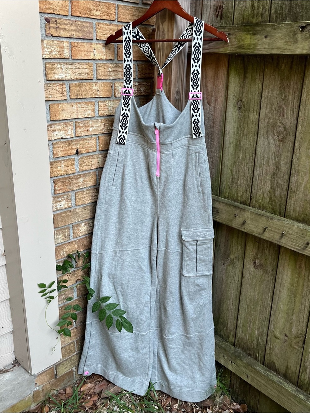 FP Movement by Free People Twin Tipped Slopette Overalls Heather Gray Wide Leg - Picture 1 of 5